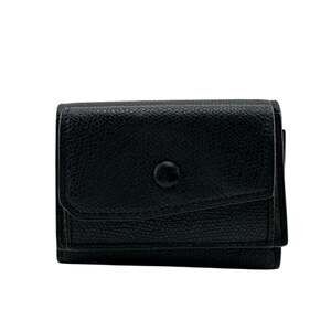 Valextra Compact Purse/Wallet, Soft Calfskin Tri-fold Wallet, Black, Unisex